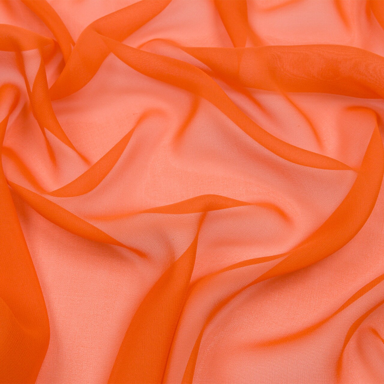 1 Yard Mood Designer Silk Chiffon, Burnt Orange Sheer Lightweight Fabric for Dresses & Scarves, 44 Inches Wide
